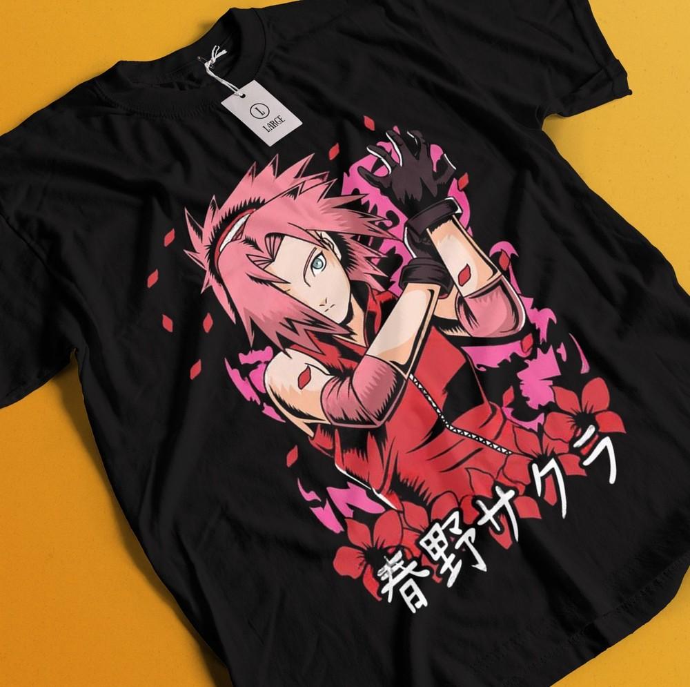 

Футболка Наруто Футболка Сакура Футболка Саске Футболка Цунаде Футболка Какаши Аниме Унисекс Топ L