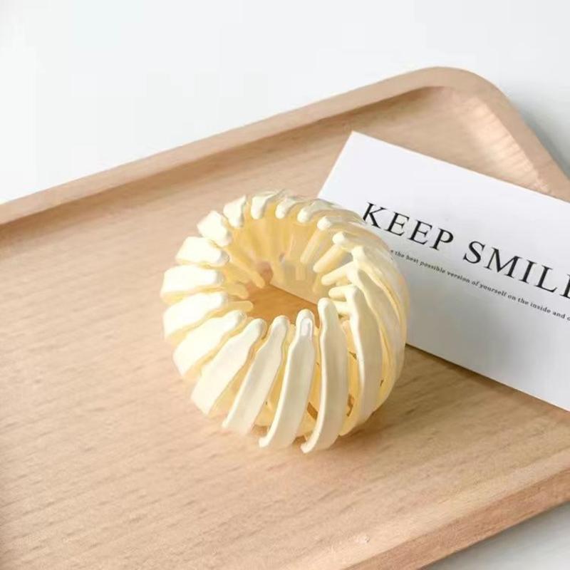 Pince à cheveux chignon en forme de nid d'oiseau en plastique extensible vintage géométrique pour faire des chignons, pinces à cheveux, support queue de cheval pour filles