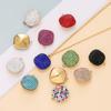 1pcs Stainless Steel Square Shape Charms Pendants with Rhinestone for DIY Bracelet Necklace Jewelry Making Supplies