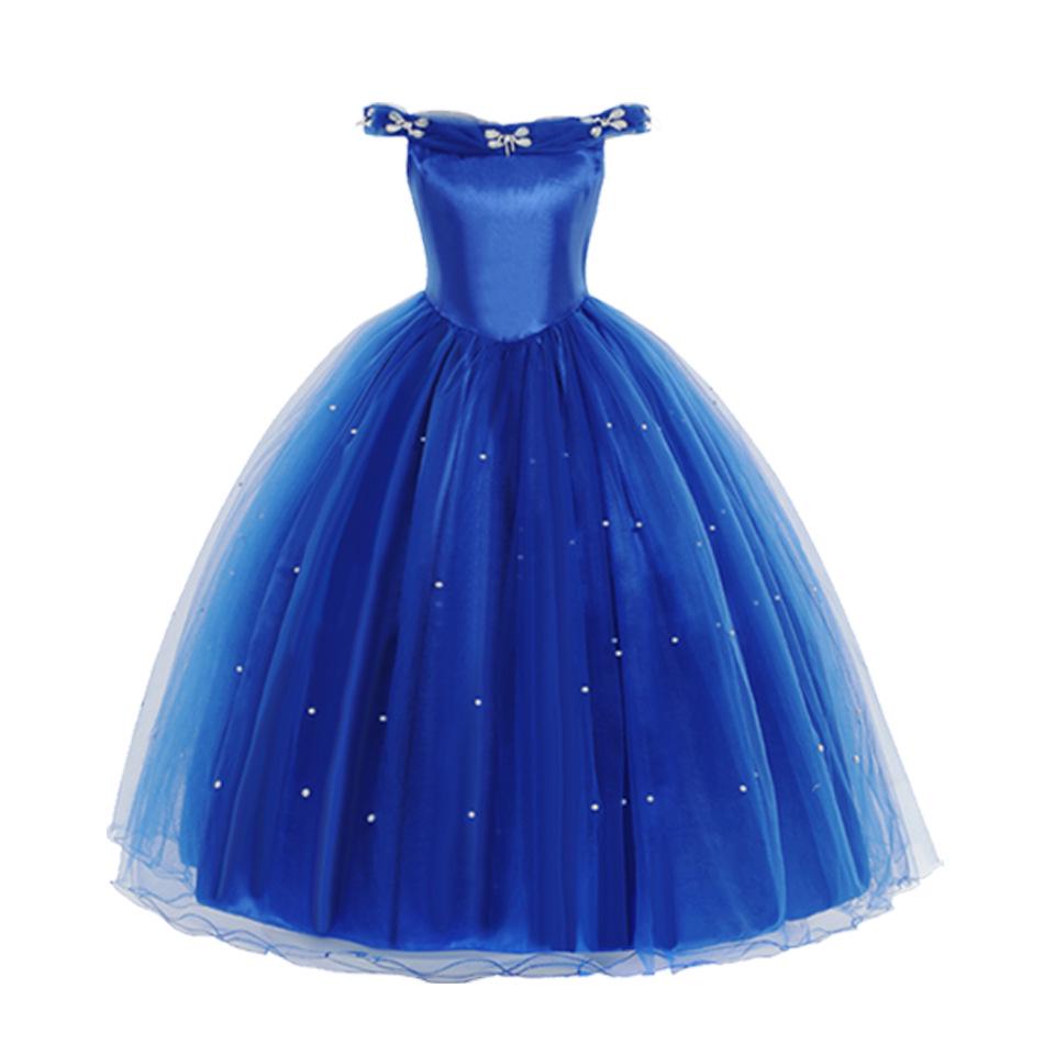 Children's Pure Cotton Cinderella Puffy Dress - Elsa Princess Style for Halloween & June 1st Children's Day.