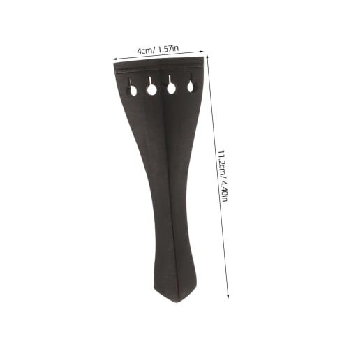 Toyvian Stained Ebony Violin Tailpiece, 4-Hole Replacement Violin Tailpiece, Replacement Violin Part