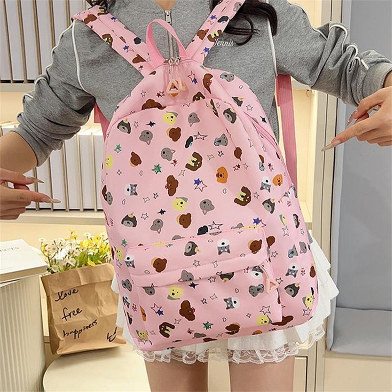 Cute Cartoon Puppy Dog Print Backpack Large-Capacity Casual Student Schoolbag  Delicate Personality Trend Travel Bag Gift