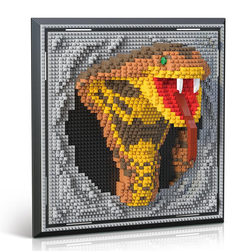 3D Wandkunst Bausteine Set Spielzeug Mikro Schlangen Porträt Wandbild Ziegel Set mit Display Rahmen für Heimdeko Geschenk