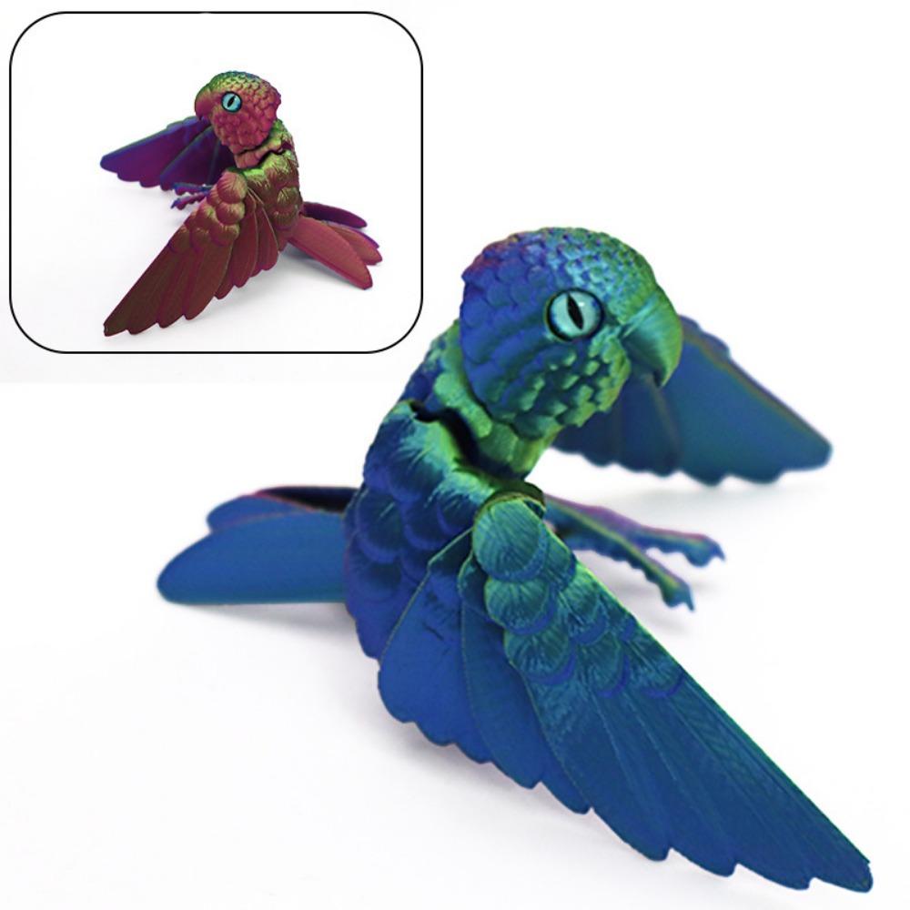 Flexible Animal 3D Printed Parrot Animal 3D Articulated Parrot  Toys  Landscaping Decoration