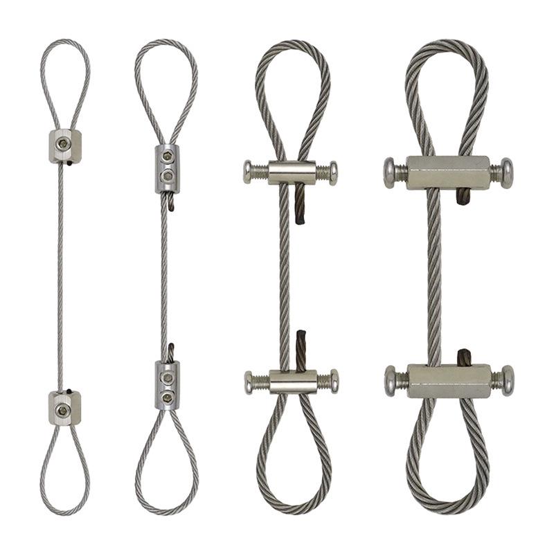 Adjustable Double-Headed Steel Wire Rope Hanger with Buckle Fastener for Lighting and Picture Hanging