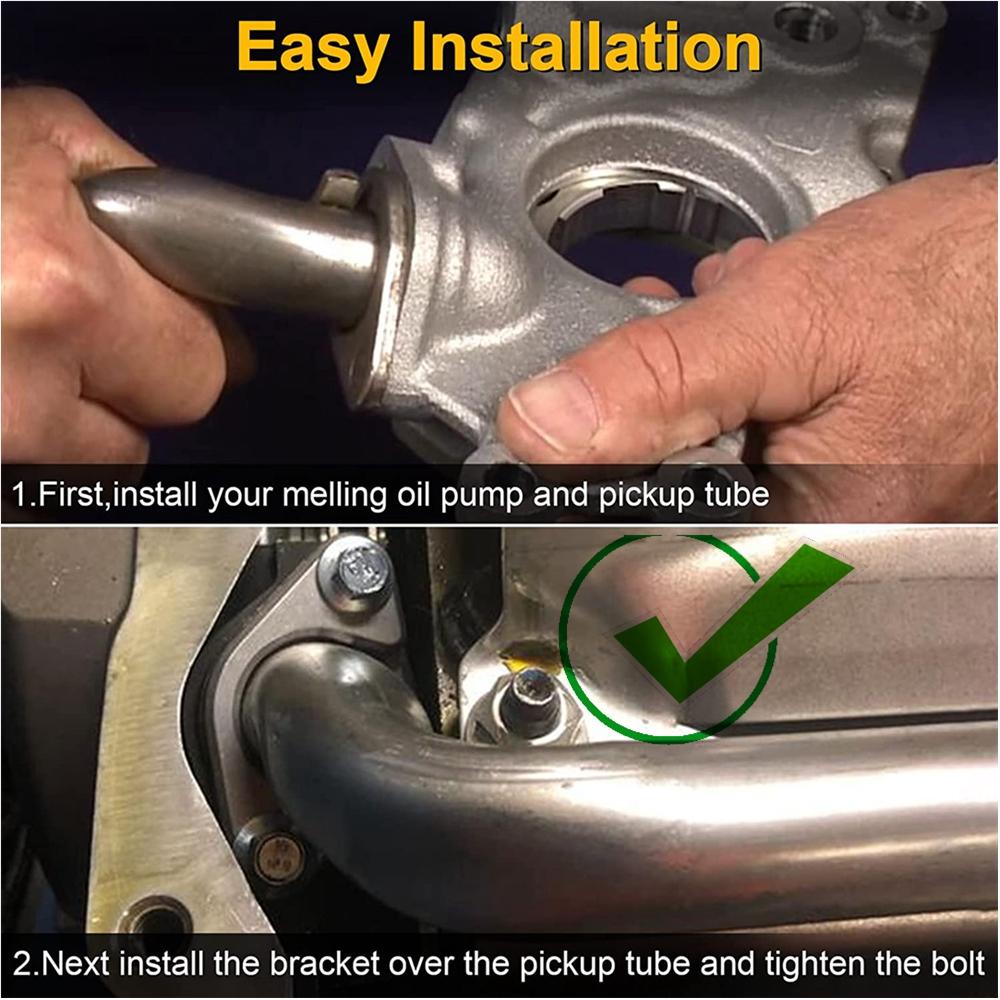 Billet Aluminum Oil Pump Pickup Tube Brace Girdle Brace Hold Down For GEN III IV LS1 LS2 LS3 LS6 Corvette Trans Black FP-1046