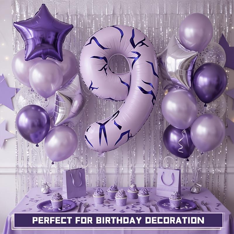 

1Set Purple Digital Balloon Set 0-9 Birthday Party Decoration Balloon Baby Shower Globos Decoration 40inch
