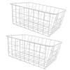 Freezer Basket Rust Proof Large Capacity Iron Storage Bin for Refrigerator Fruits Snacks Drinks