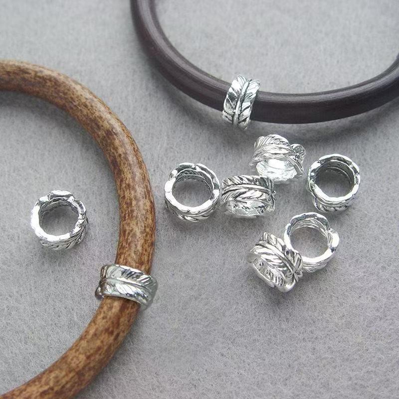 Tibetan Antique Silver Flower Spacer Beads Pendant for DIY Jewelry