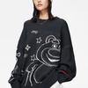 Li-Ning X Disney Toy Story Strawberry Bear Collection Cartoon Bear Pattern Round Neck Loose Long Sleeve Sweater Women Sweater AMBS198-6