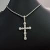 Eisiger Kreuz-Anhänger Halskette Moissanit Hip Hop Kupfer Schmuck für Männer Frauen