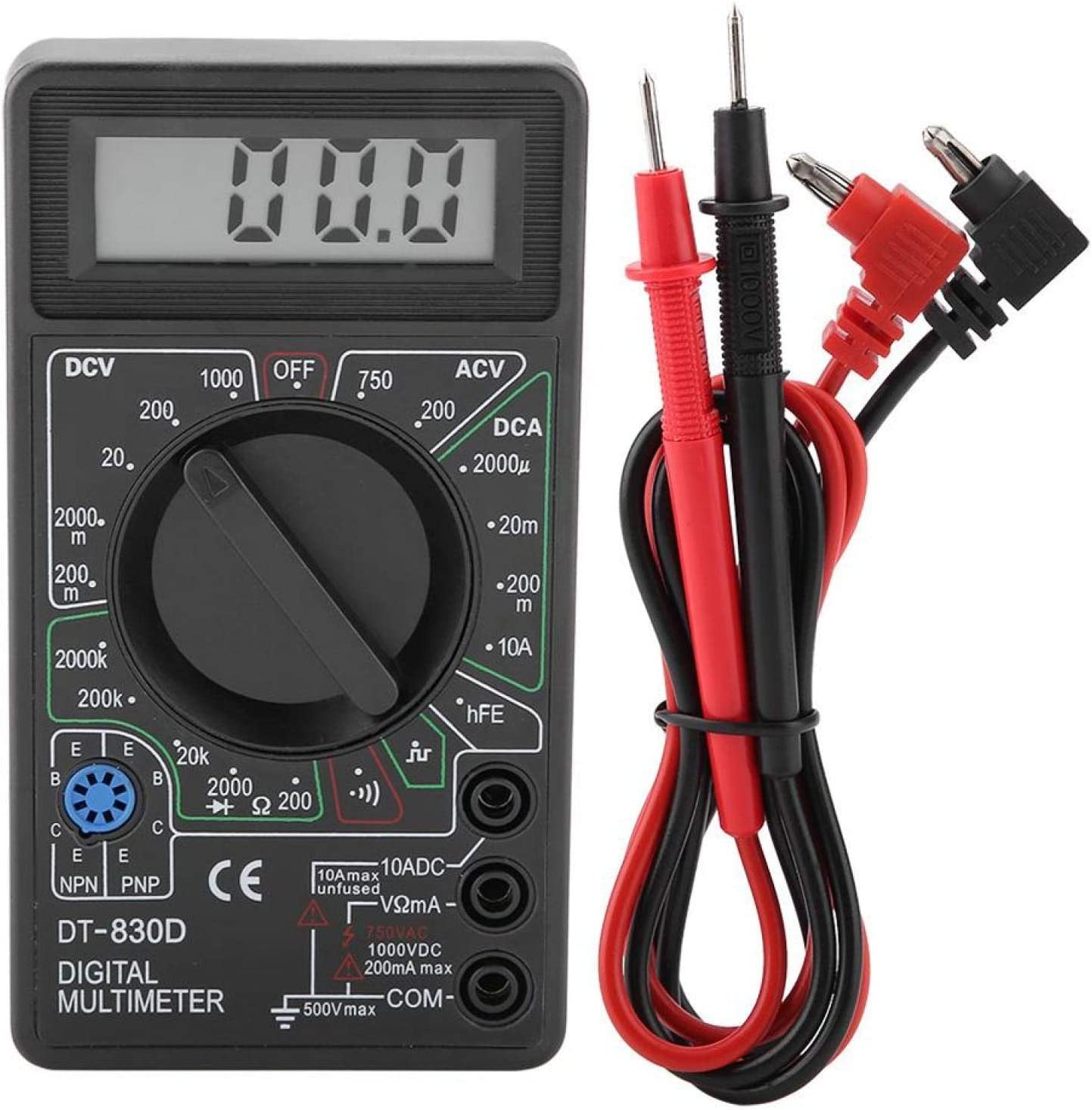 

Generic DTY Compact Digital Battery Current Perfect for Every Home Multi-Tester, Current, Voltage, Resistance, Meter, Use, DT-830D