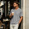 Camicia Casual Leggera a Maniche Corte con Scollo a V da Uomo con Tasca polo da uomo camicie da golf da uomo t-shirt camicie da uomo