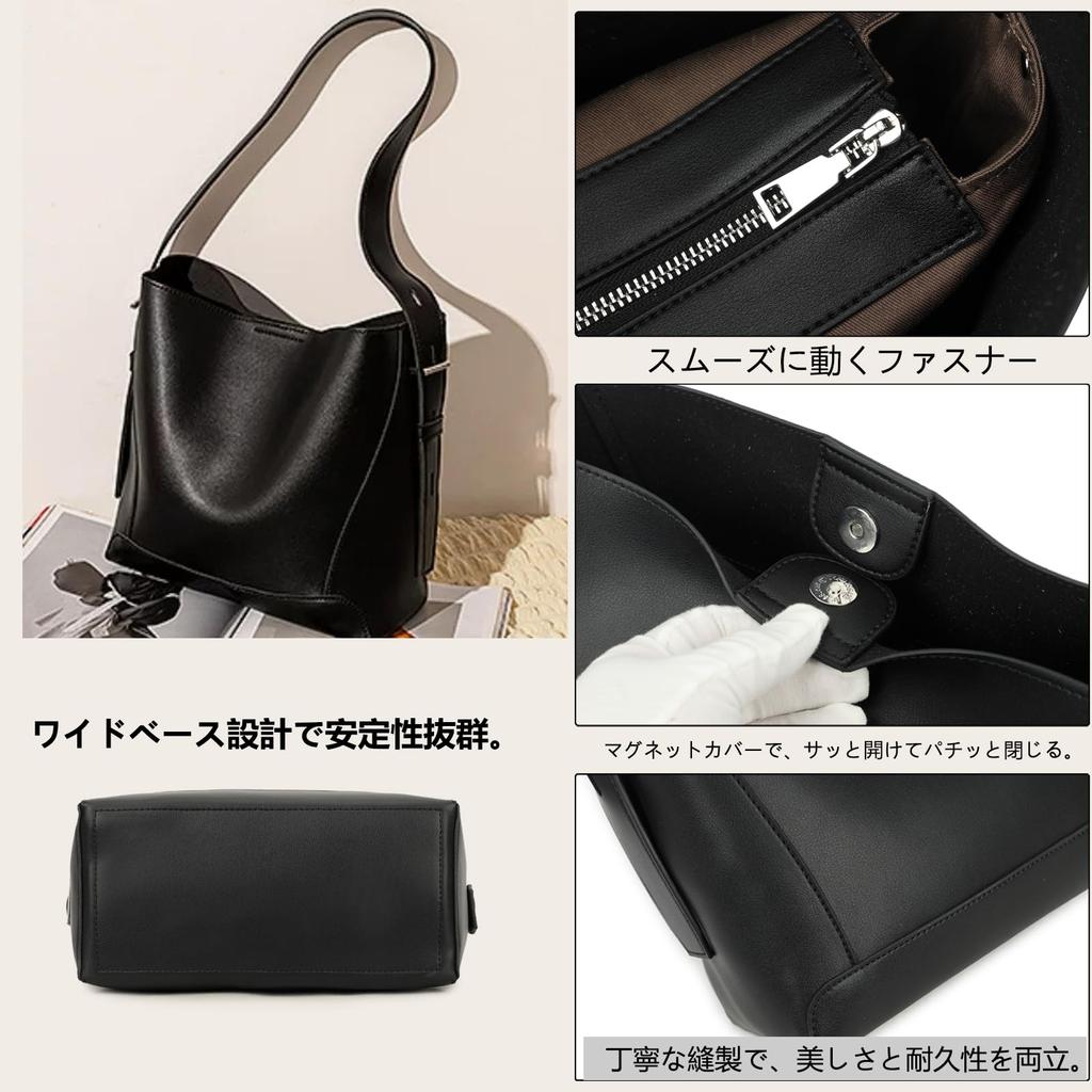 KMRHM Leather Shoulder Crossbody Shoulder Carry with Zipper Large Popular for 017 Women's Bag, 2-Way, Bag, Handbag, Bag, Bag, Pocket, Lightweight,
