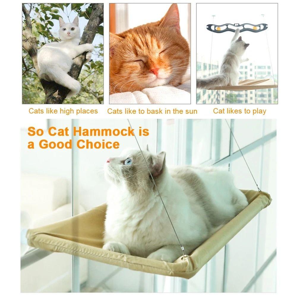 Window Seat Pet Hammock Bed Hanging Shelf Suction Cup Cat Nest Washable Cat Hanging Beds Kitten