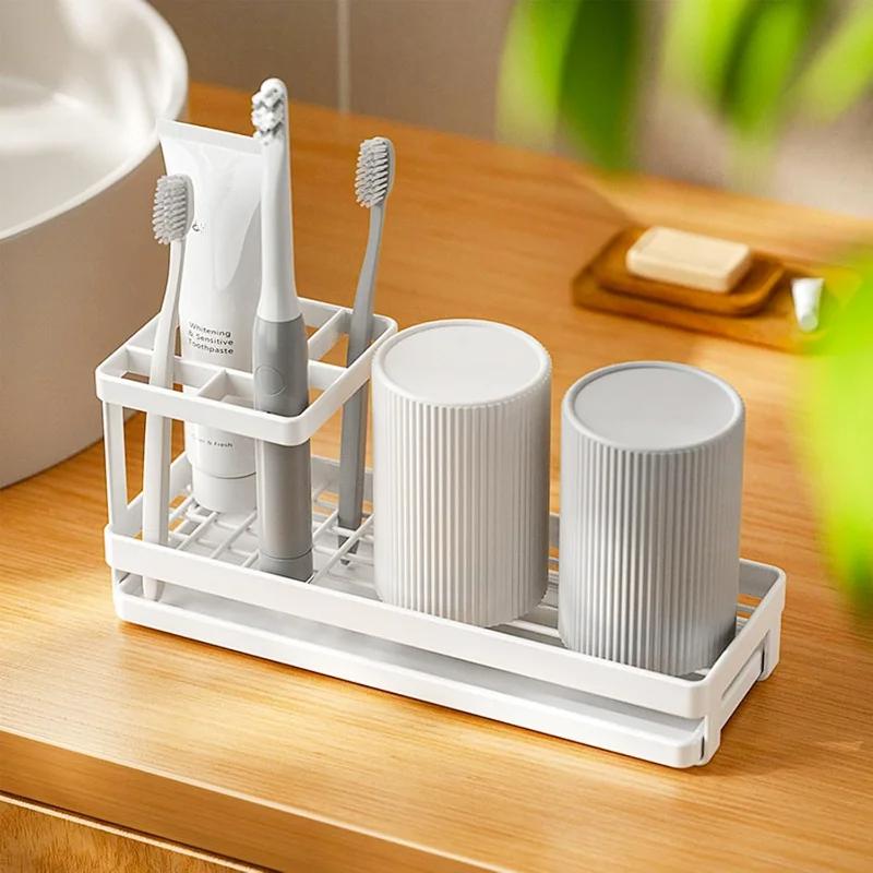 

Держатели для зубных щеток для ванных комнат с дренажем 4 слота Органайзер для чистки зубов для столешницы в ванной комнате Электрическая зубная щетка ан none