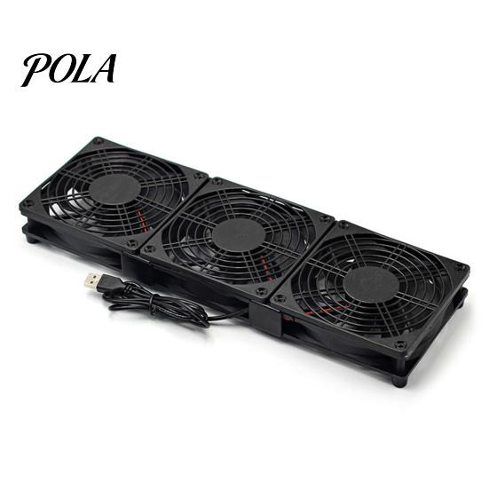 USB Powered Router Fan 5V Cooling 360mm x 120mm Laptop Host Case Micro Computer Electronics Big Airflow Three-fan