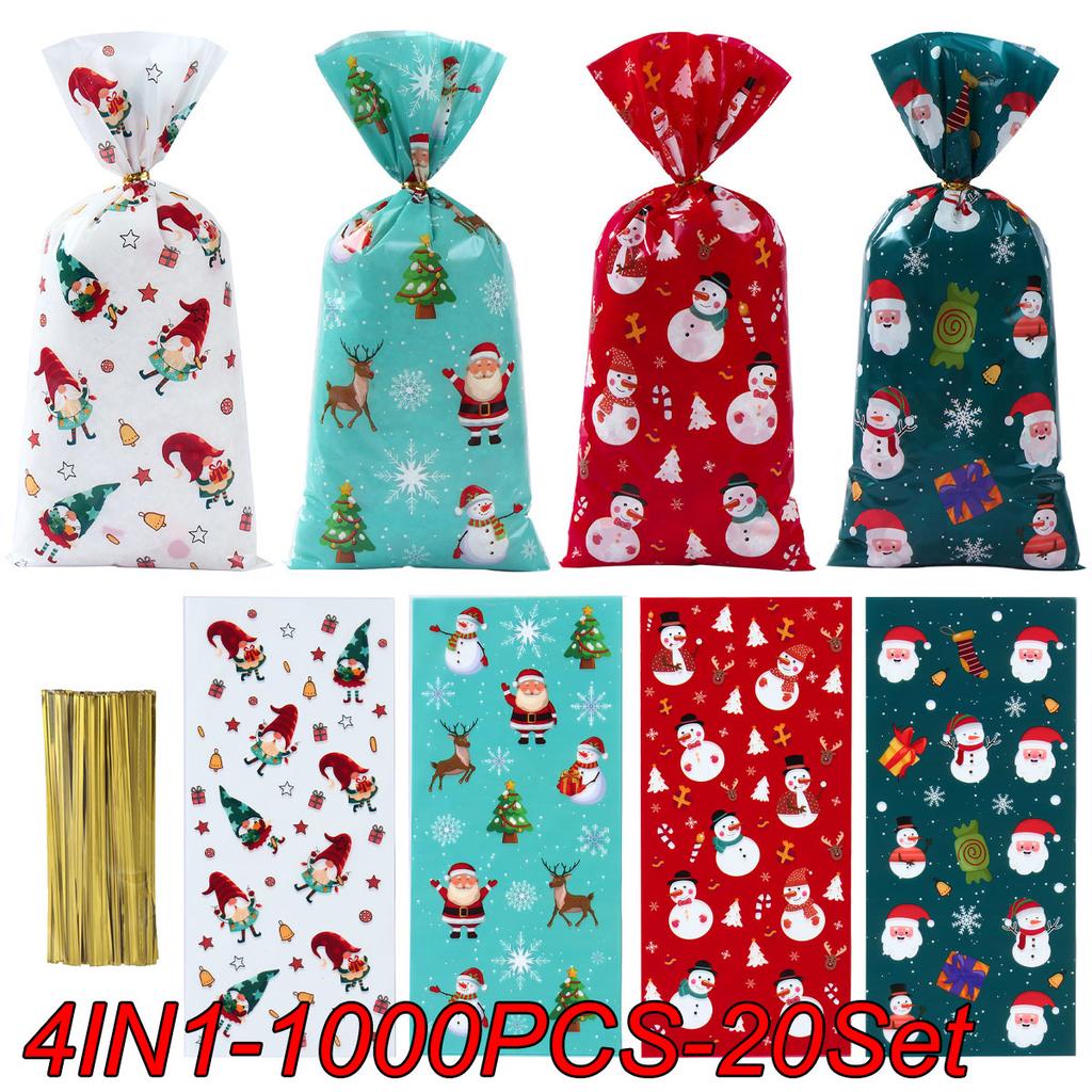 50Pcs/set Christmas Fruit Sticks Disposable Bamboo Sticks Snowflake Christmas Tree Elk Santa Claus Snowman Sticks Xmas Ornaments