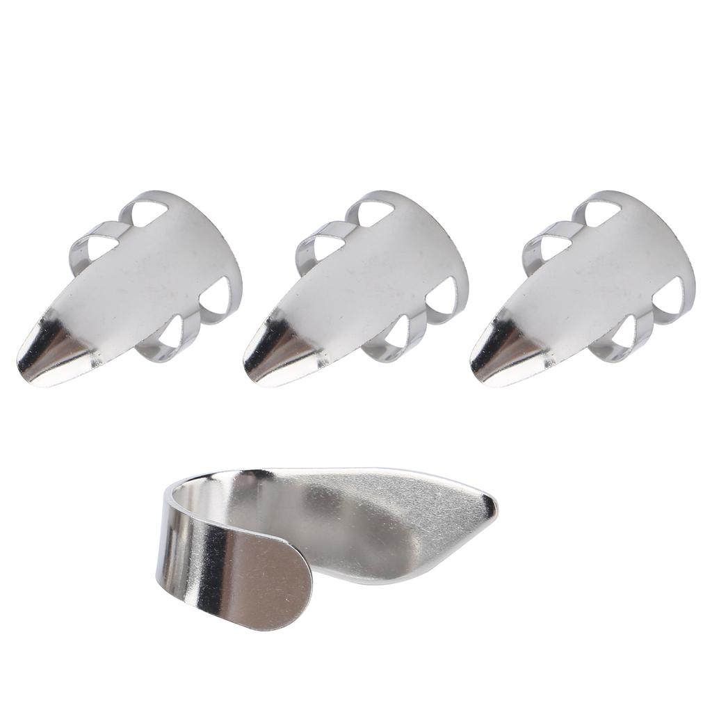 Finger Picks 3Pcs Index Finger 1Pc Thumb Metal Guitar Replace Accessories with Storage Box