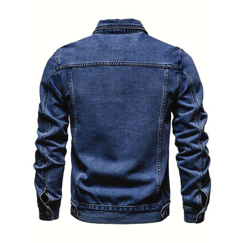 Autumn Men Solid Denim Jackets Fashion Motorcycle Vintage Jeans Jackets Hommes Slim Fit Cotton Casual Black Blue Coats