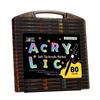 Pack de 80 Rotuladores Acrílicos de Punta Suave Color Verdadero - Caja Negra, No Manchan y Apilables para Arte Estudiantil