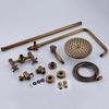Antique Bathroom Rainfall Shower Faucet Set Wall Mount Dual Handle With Handshower Brass Bathroom Shower Mixer Tap