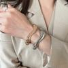 Zinc Zinc Zinc Alloy Metal Bracelet Geometry Wide Side Bangle Retro Open Bangle  Gift