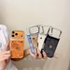 3D camellia Denim pocket card bag Case for iPhone 17 16 15 14 13 Phone Cover 17 16 15 14 13 Pro MAX soft Shockproof Back Funda