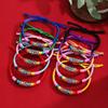 Bracciale Moda Miao Colorato Intrecciato Elastico Stile Tibetano Etnico in Argento