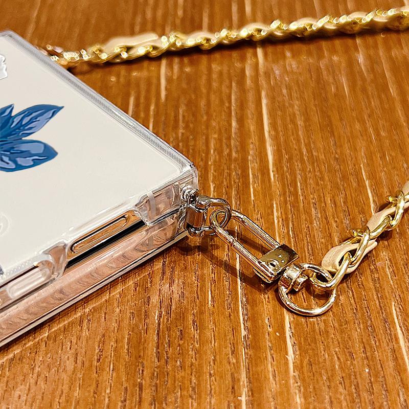 Metal Rope Lanyard Case For Samsung Galaxy Z Flip7 Flip6 Flip5 Flip4 Flip 7 FE 6 5 4 3 5G White Flower Pattern TPU Back Cover