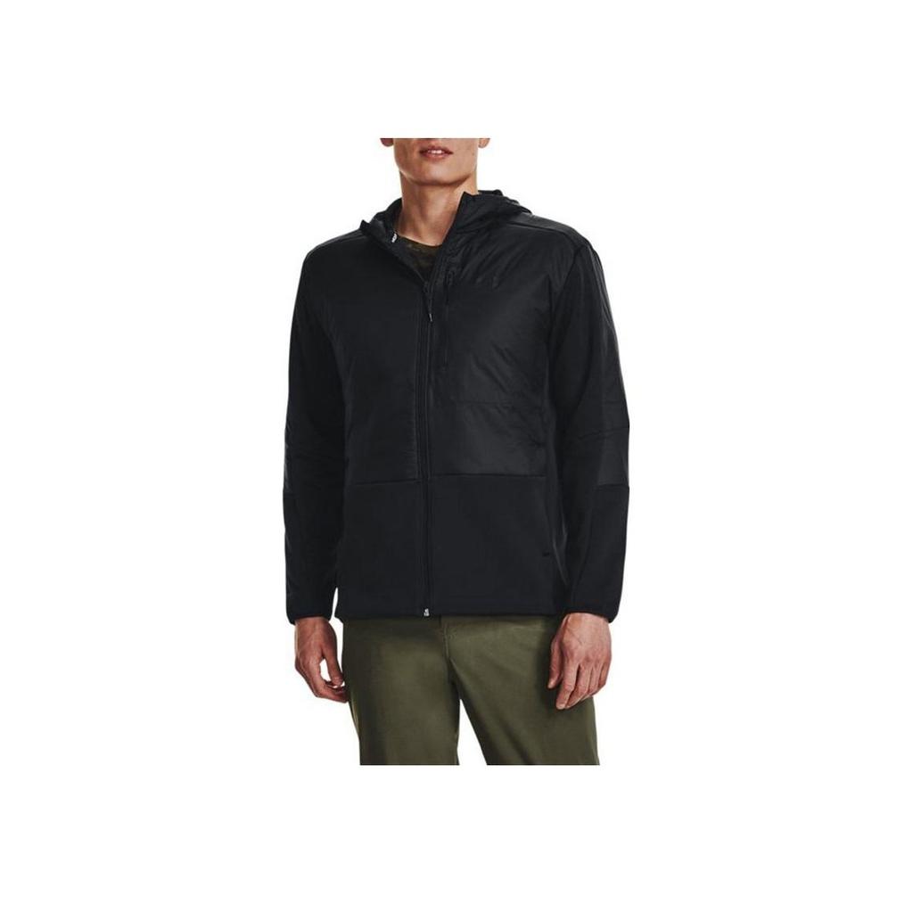 Under Armour Swacket Solid Color Outdoor Sports Hooded Jacket Men Tops Black 1382158-001