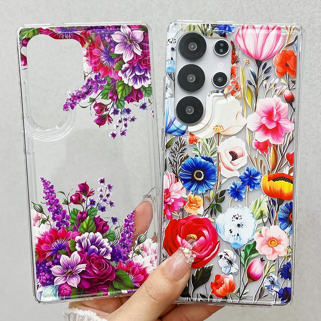 Suitable for Samsung S25ultra Mobile Phone Case S24FE Small Fresh Peach Blossom A56 Air Compressed Airbag Anti Fall New Soft Case