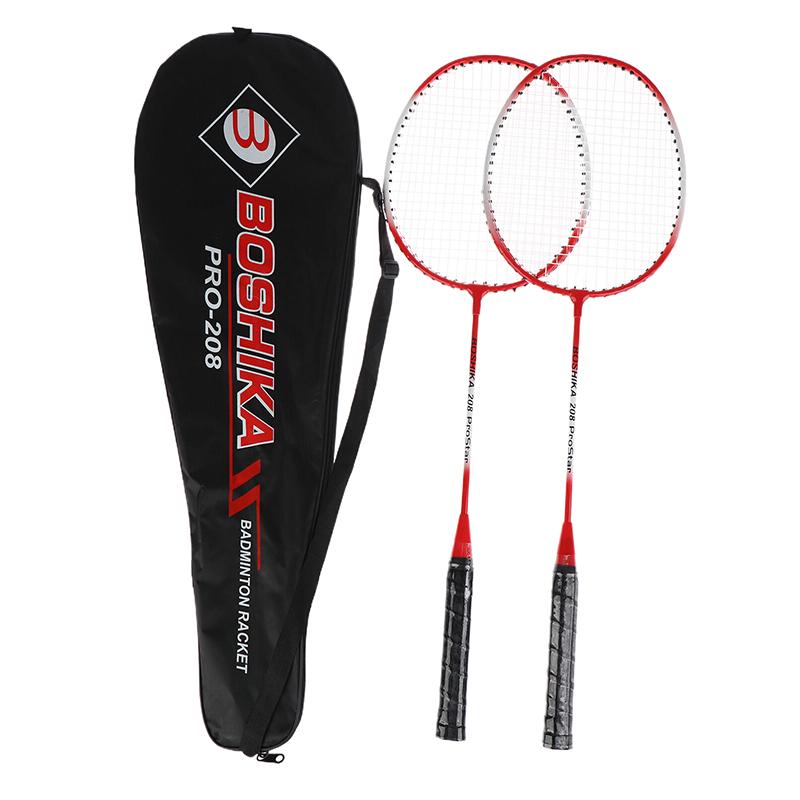 2Pcs Rackets + 1 Racket Bag Badminton Raet Set For Beginners Children Adults Included Iron Alloy Durable Sports Racquet