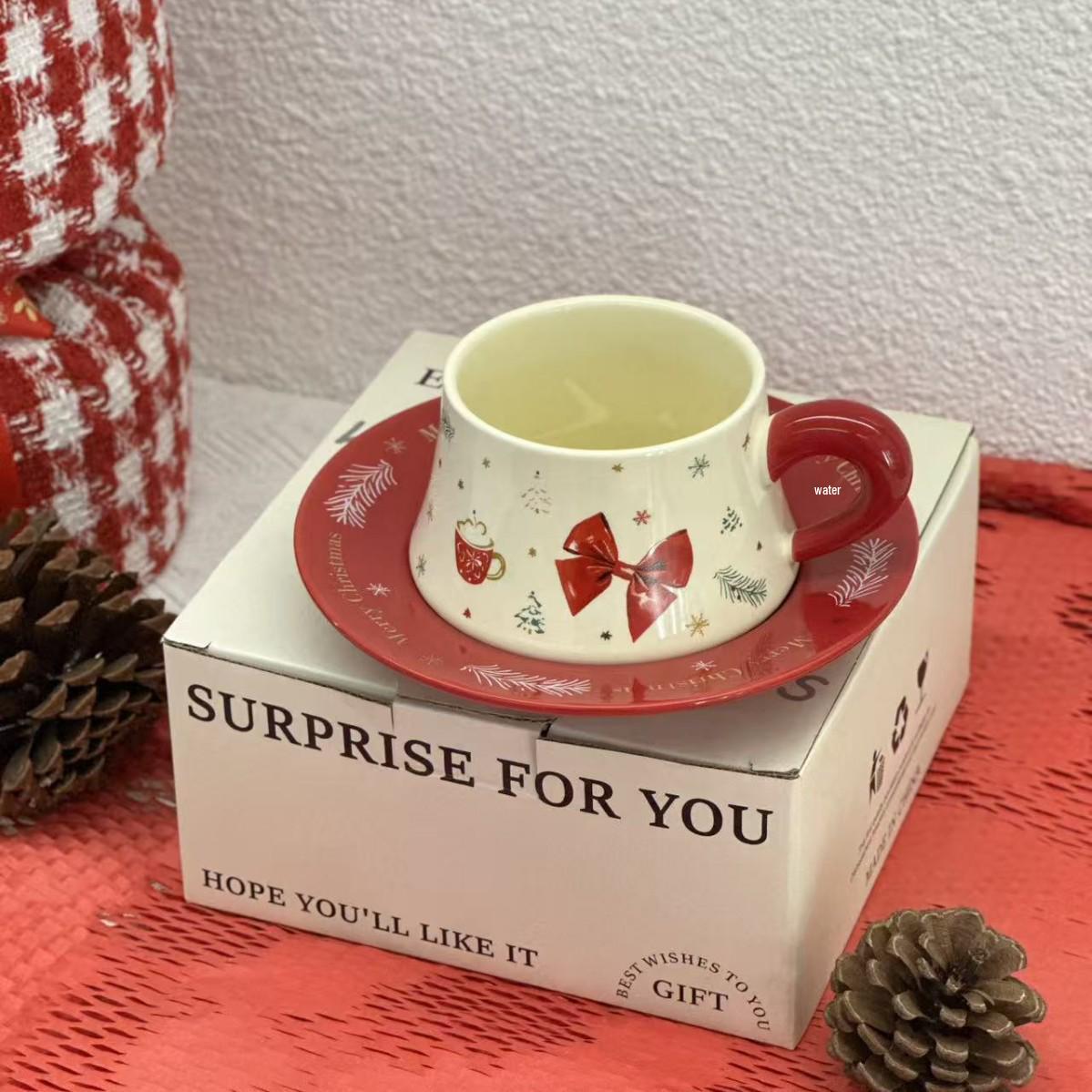 Christmas Cartoon Ceramic Coffee Cup - Cute Souvenir Gift 230ml