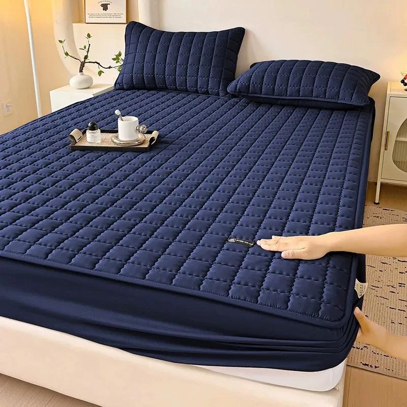 

Водонепроницаемый наматрасник Утолщенный стеганый на резинке Простыня Мягкий дышащий наматрасник Топпер Чехол Нестандартный размер Покрывало 160x200cm