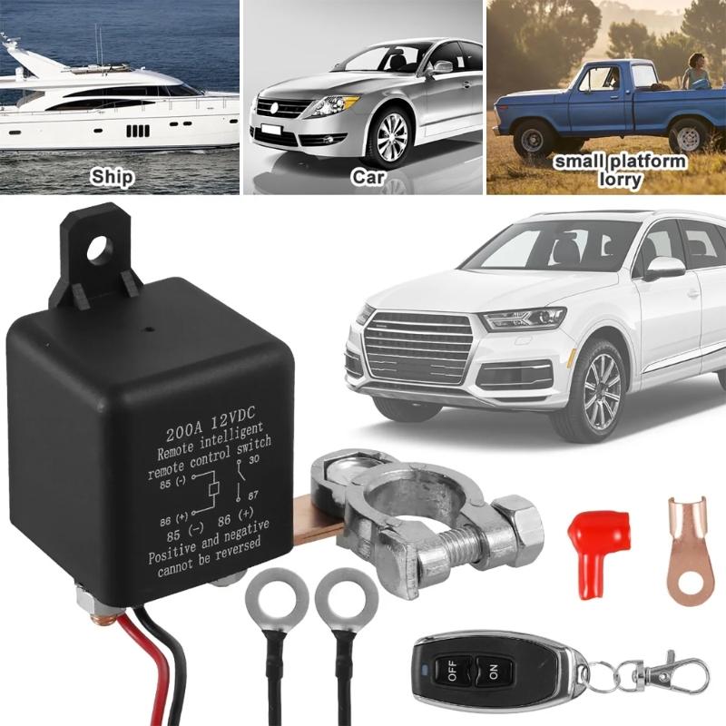 Odpojení baterie 12V 200A Spínač autobaterie Odpojovač vypínače s dálkovým automatickým vypínačem baterie