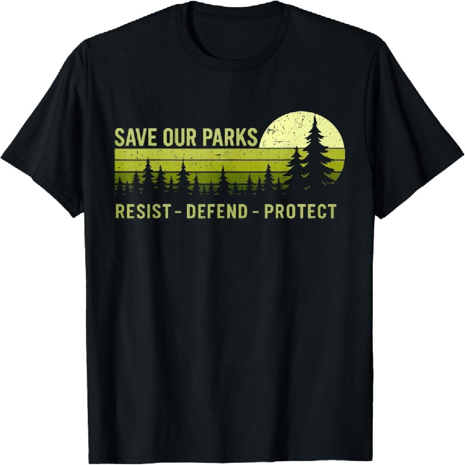 Vintage Save Our Parks Resist National Park Protect ALT US T-Shirt S