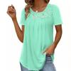 T-shirt a pieghe larghe patchwork in pizzo da donna T-shirt oversize in pizzo patchwork oversize S-5XL ZC-403