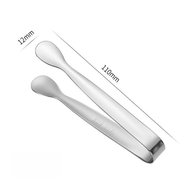 

11cm 304 Stainless Steel Ice Tongs, Bar Tool Clip for Sugar Cubes, Food, Rustproof & Smooth Edges, Kitchen & Party Essential