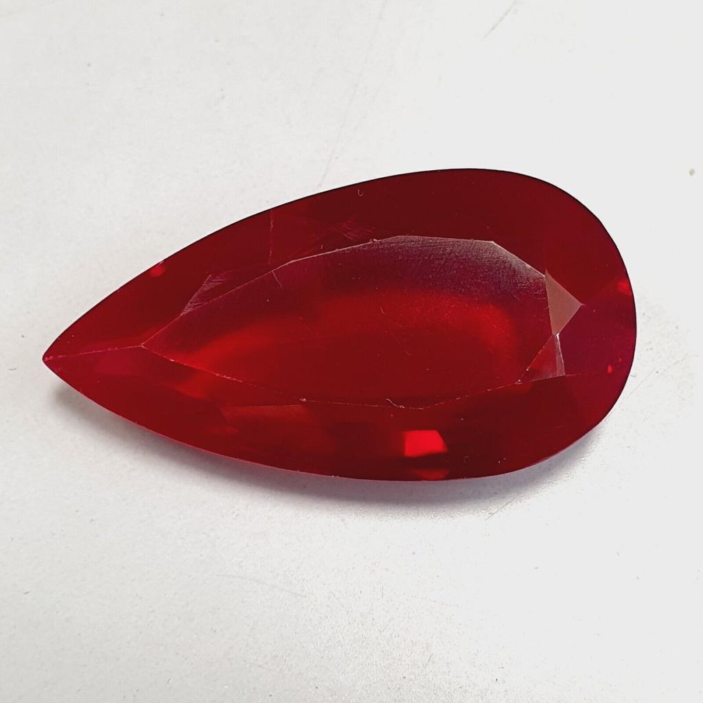 Certified Natural Red Ruby 90.09 Ct Pear Mozambique Heated Gemstone M064 L5Z40