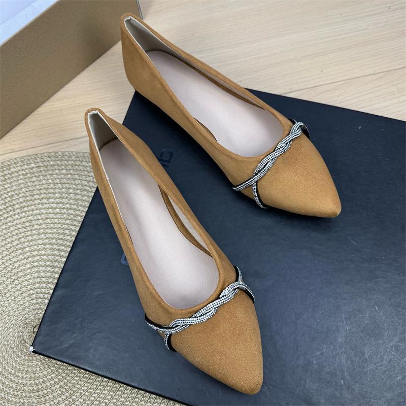 Fashion Flat Shoes for Women Spring  Autumn 2025 New Pointed Soft Soled Professional Work Shoes Black Plus Size Women's Shoes 42 43 44