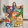 Cuphead cartoon Flannel Blankets  Super Warm Throw Blanket for Couch Chair Camping Fashion Bedspread Sofa Bed Cover