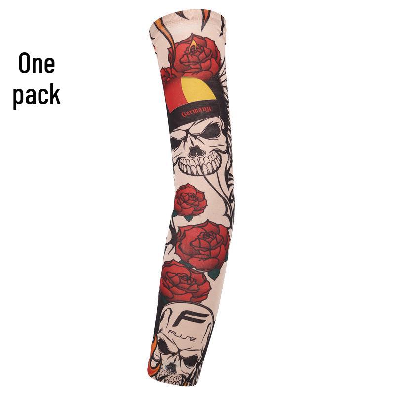Seamless Outdoor Flower Tattoo Arm Sleeve - UV Protection for Cycling In Various Colors