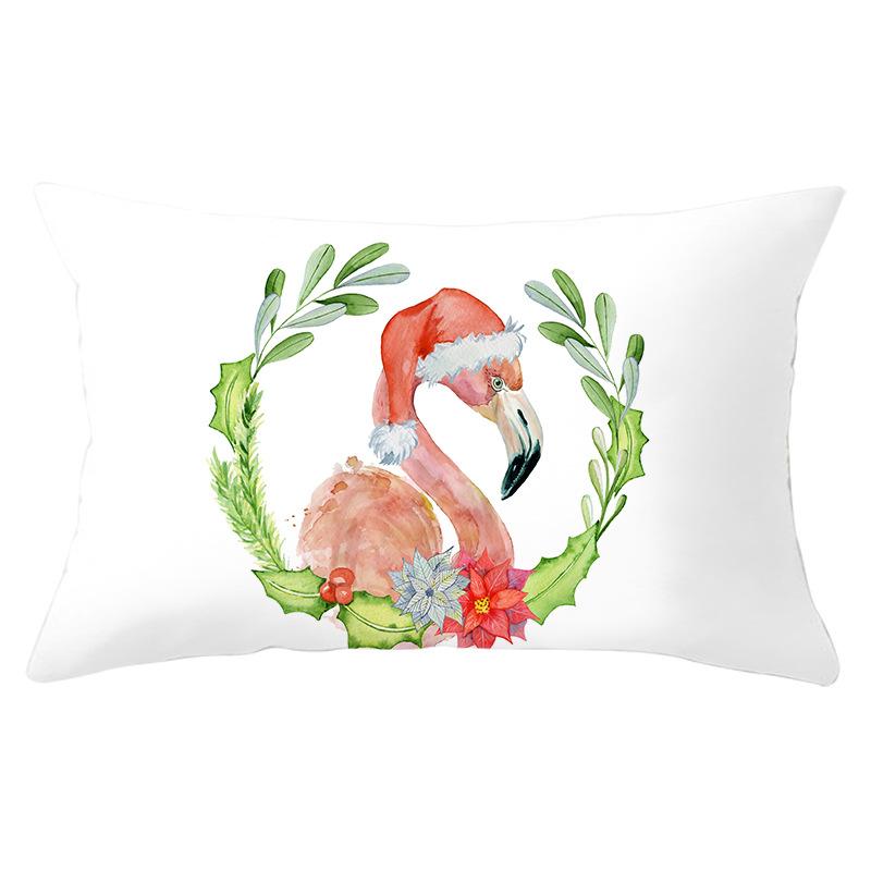 Simple Cartoon Print Series Christmas Waist Pillowcase Peach Skin Printed Pillowcase Home