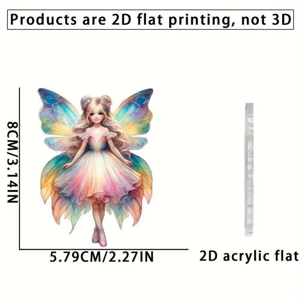 2025 Acrylic Flat Green Elf Pendant Pink Butterfly Fairy Car Decoration Ladies Bag Pendant Spring Home Decoration Gift