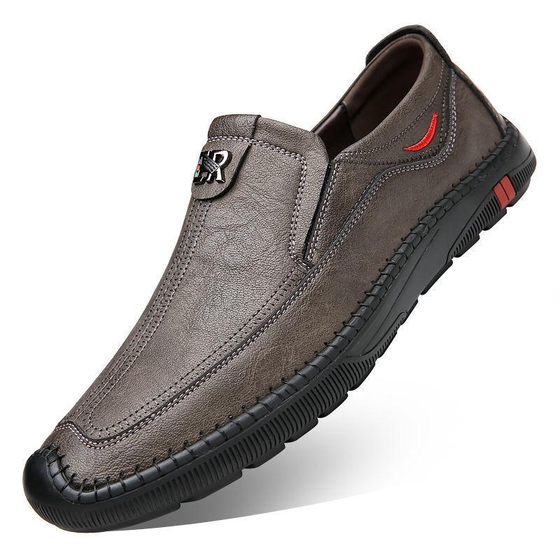 Осенние новые кожаные туфли мужские кожаные туфли дышащие повседневные ежедневные универсальные мужские туфли 38 хаки