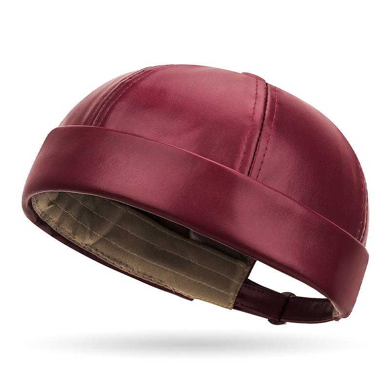 

NORTHWOOD Всесезонная шляпа Тан из искусственной ПУ кожи для мужчин и женщин, модная, ретро, элегантная, простая, шляпа землевладельца из искусственной кожи 55-60 cm вино красного