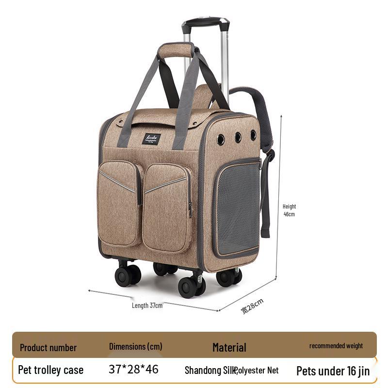 New Wheeled Breathable Cat Carrier Backpack - Portable Double Shoulder Pet Carrier