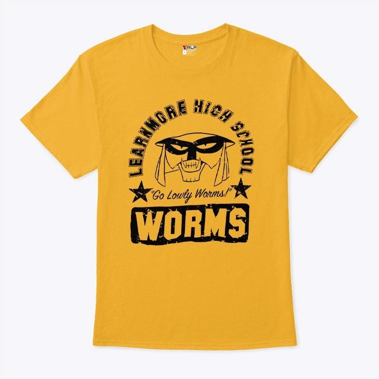 Funny worm mascot school tshirt Unisex T-Shirt L