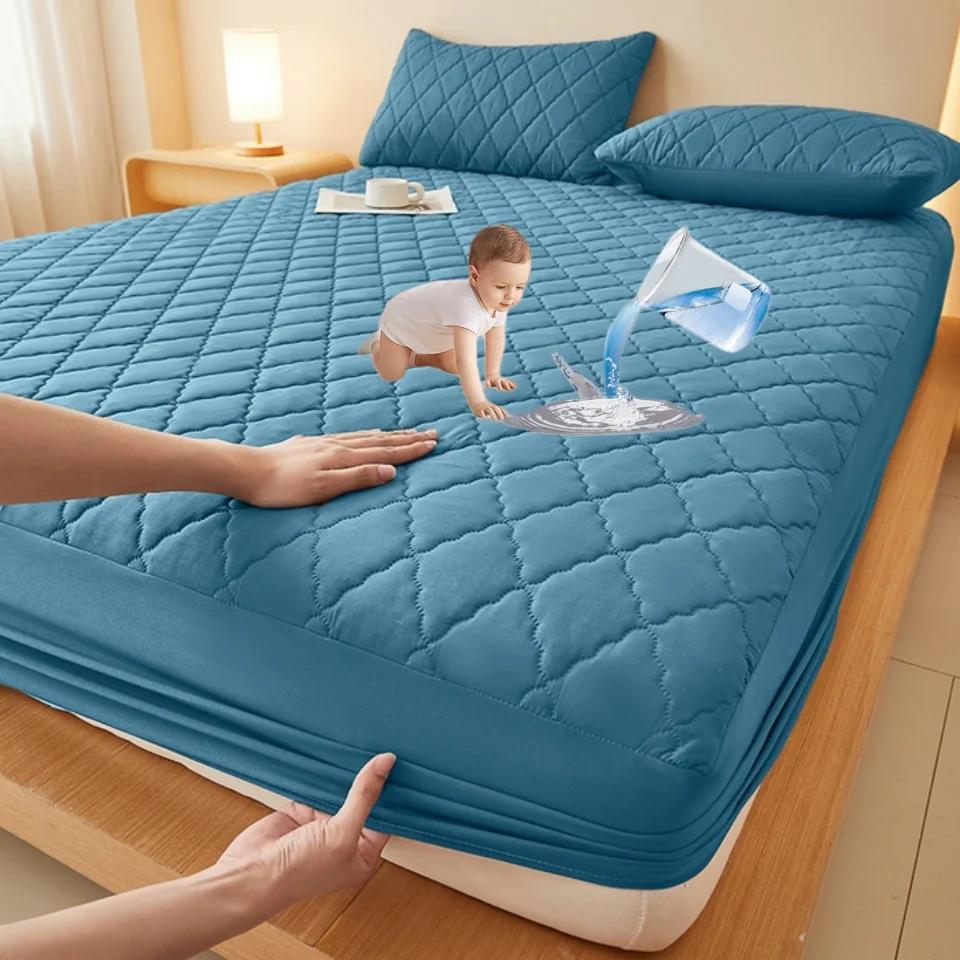 

Водонепроницаемый наматрасник Тисненый чехол для матраса Мягкий дышащий Натяжной наматрасник 120/150/180/220x200 Стираемый 90x200cm